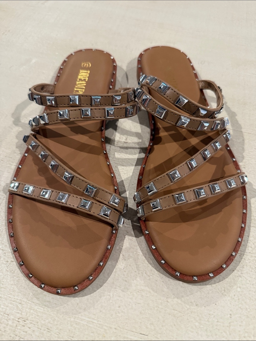 Studded Strappy Flat Sandals